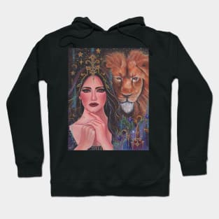 Circe enchantress with lion art by Renee L. Lavoie Hoodie